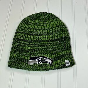 Seattle Seahawks Champions NFL Team Green and Black Men's Beanie with Logo